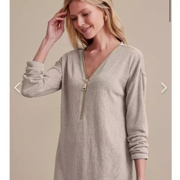 Soft Surroundings Womens Tan Valentina Zip Sweatshirt Top Half Zip Size Plus 2X - Picture 7 of 7